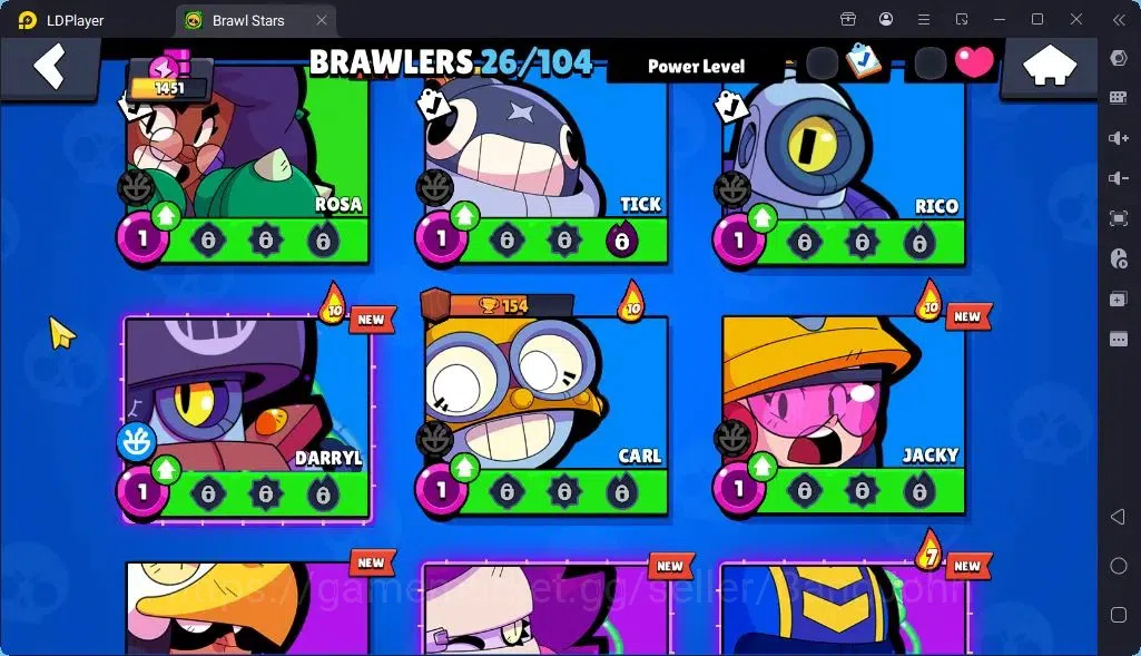 Brawl Stars Accounts Global |Trophy 1451 | Brawler 26, 4 Max | Skins 1Legendary 2 Mythic,3 Epic|Bling 7856|Protect Off|Check 17
