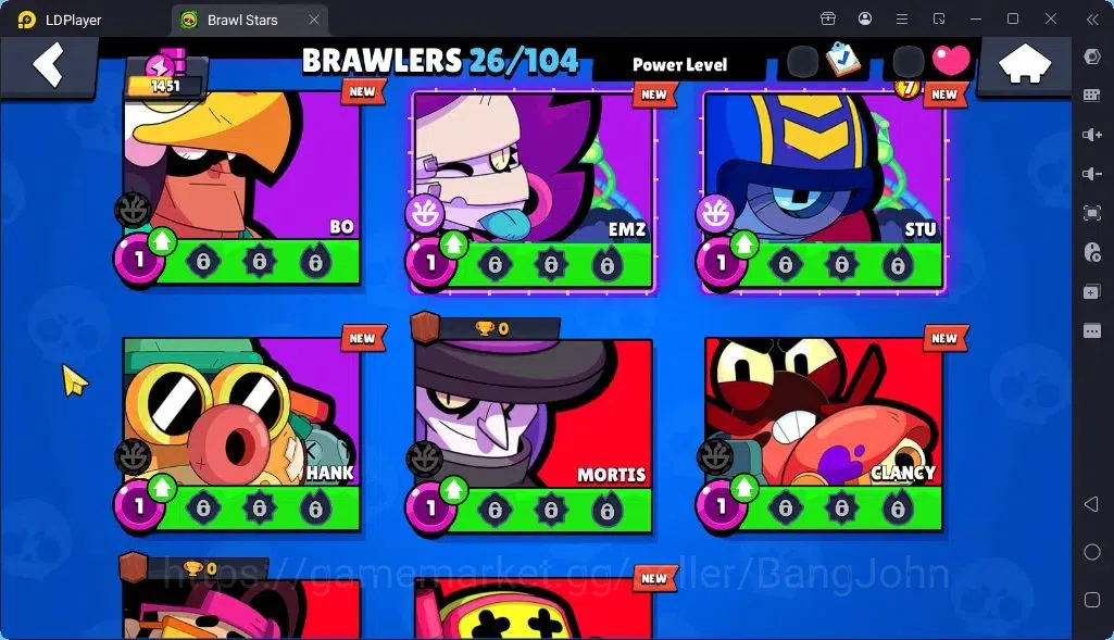 Brawl Stars Accounts Global |Trophy 1451 | Brawler 26, 4 Max | Skins 1Legendary 2 Mythic,3 Epic|Bling 7856|Protect Off|Check 18