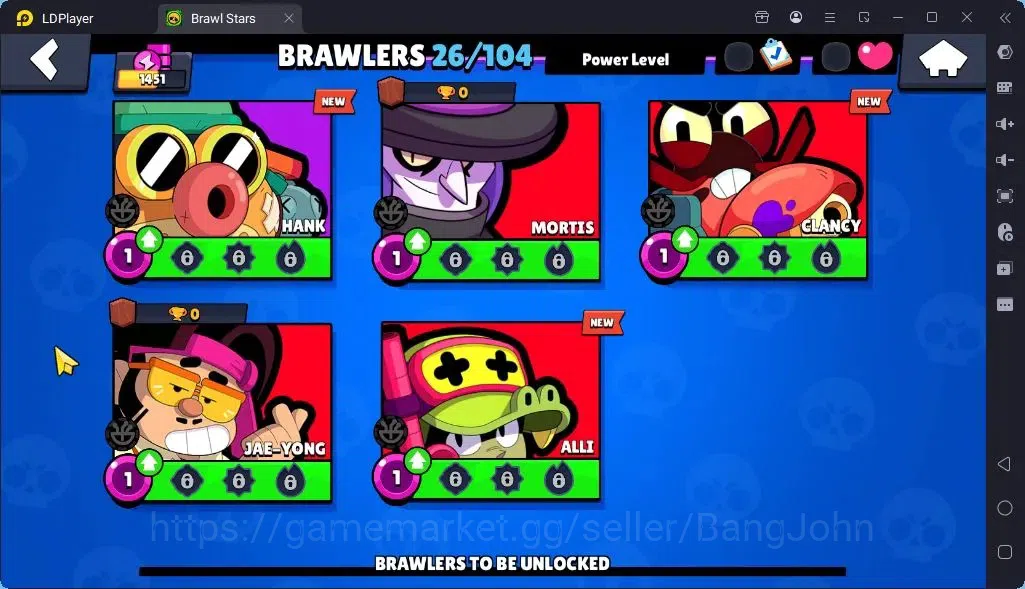Brawl Stars Accounts Global |Trophy 1451 | Brawler 26, 4 Max | Skins 1Legendary 2 Mythic,3 Epic|Bling 7856|Protect Off|Check 19