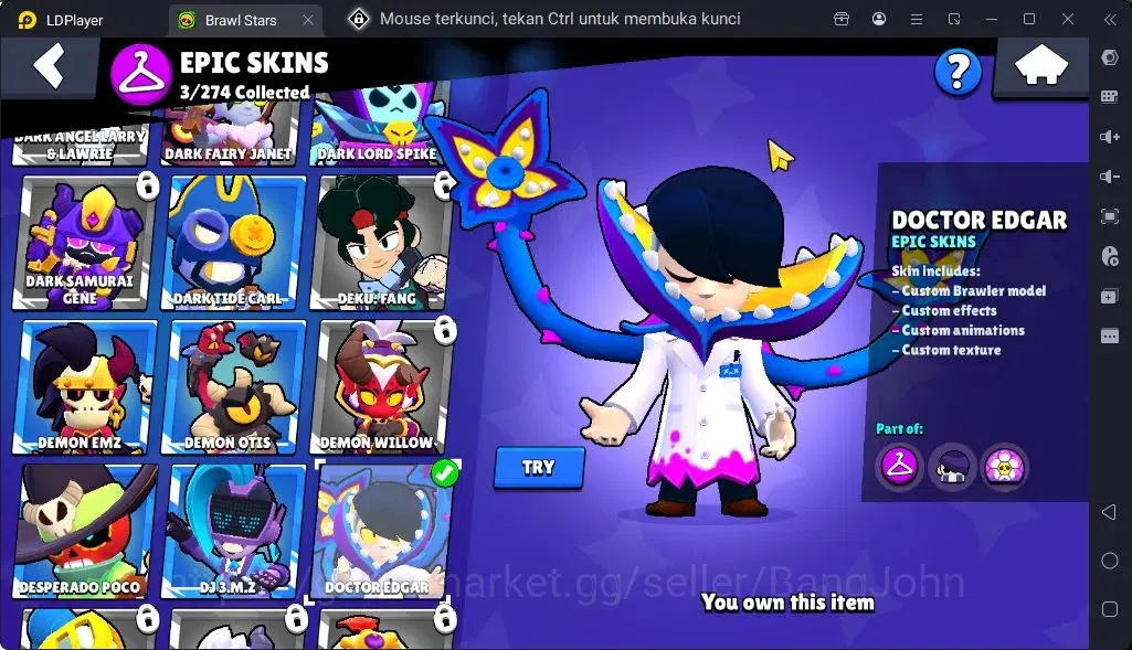 Brawl Stars Accounts Global |Trophy 1451 | Brawler 26, 4 Max | Skins 1Legendary 2 Mythic,3 Epic|Bling 7856|Protect Off|Check 7