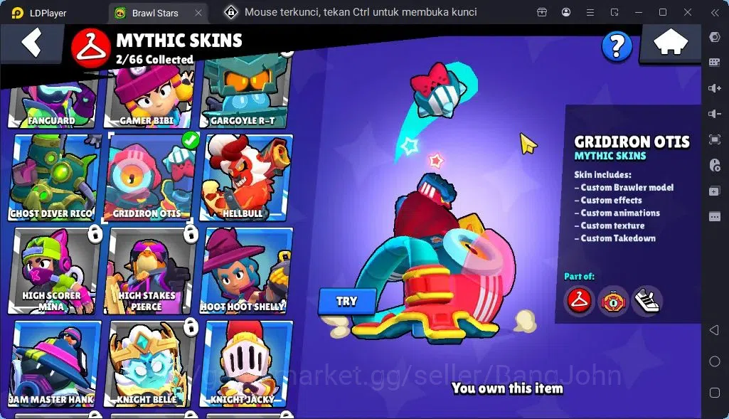 Brawl Stars Accounts Global |Trophy 1451 | Brawler 26, 4 Max | Skins 1Legendary 2 Mythic,3 Epic|Bling 7856|Protect Off|Check 9