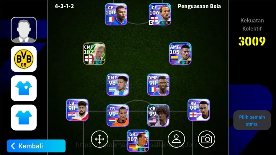 eFootball Accounts Others Mobile|PW3009|NewJamesRodriguezShow T, New Manuel Neuer Show T, New Harry Kane Show T, Lionel 1