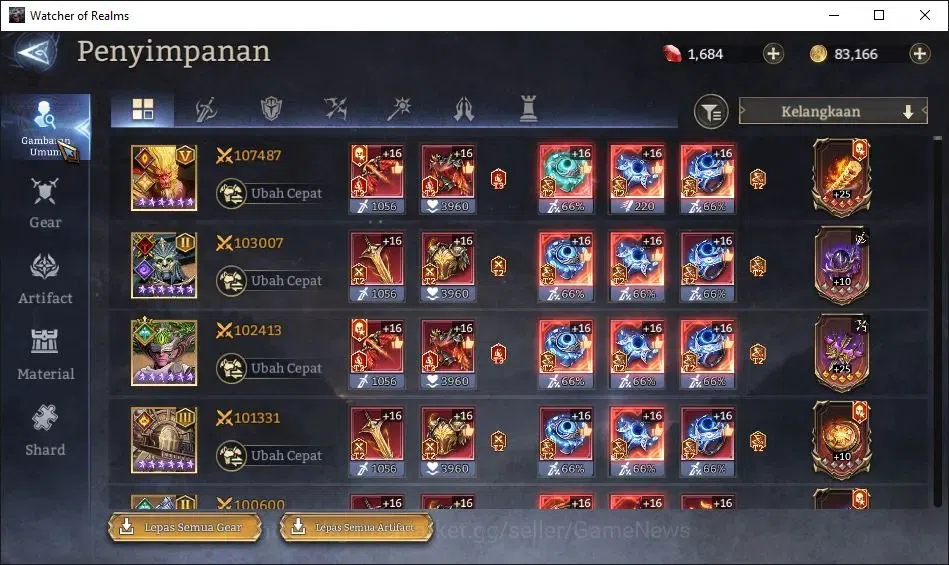 Watcher of Realms Accounts GLOBAL 60x|8,9M Power|12 Lord[ValderonA3,PraetusA1 image 20