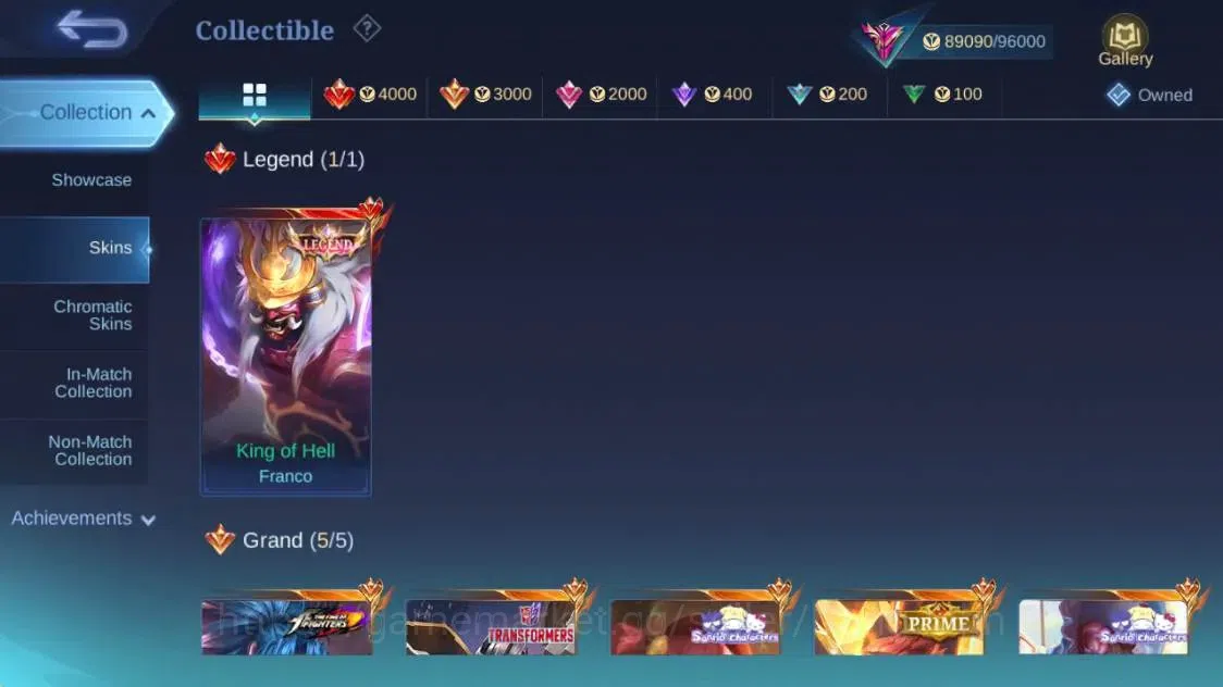 Mobile Legends: Bang Bang Accounts Global|Hero 123 Skin 287|Exalted|Legend Franco|Pri image 10