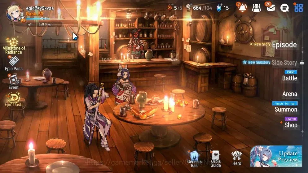 Epic Seven Accounts High-End Global UnVerif|New Era| 2 ML (Tidal Rift Elvira,BW Iseria)+Vildred,Tenebria,Landy,etc|765 1
