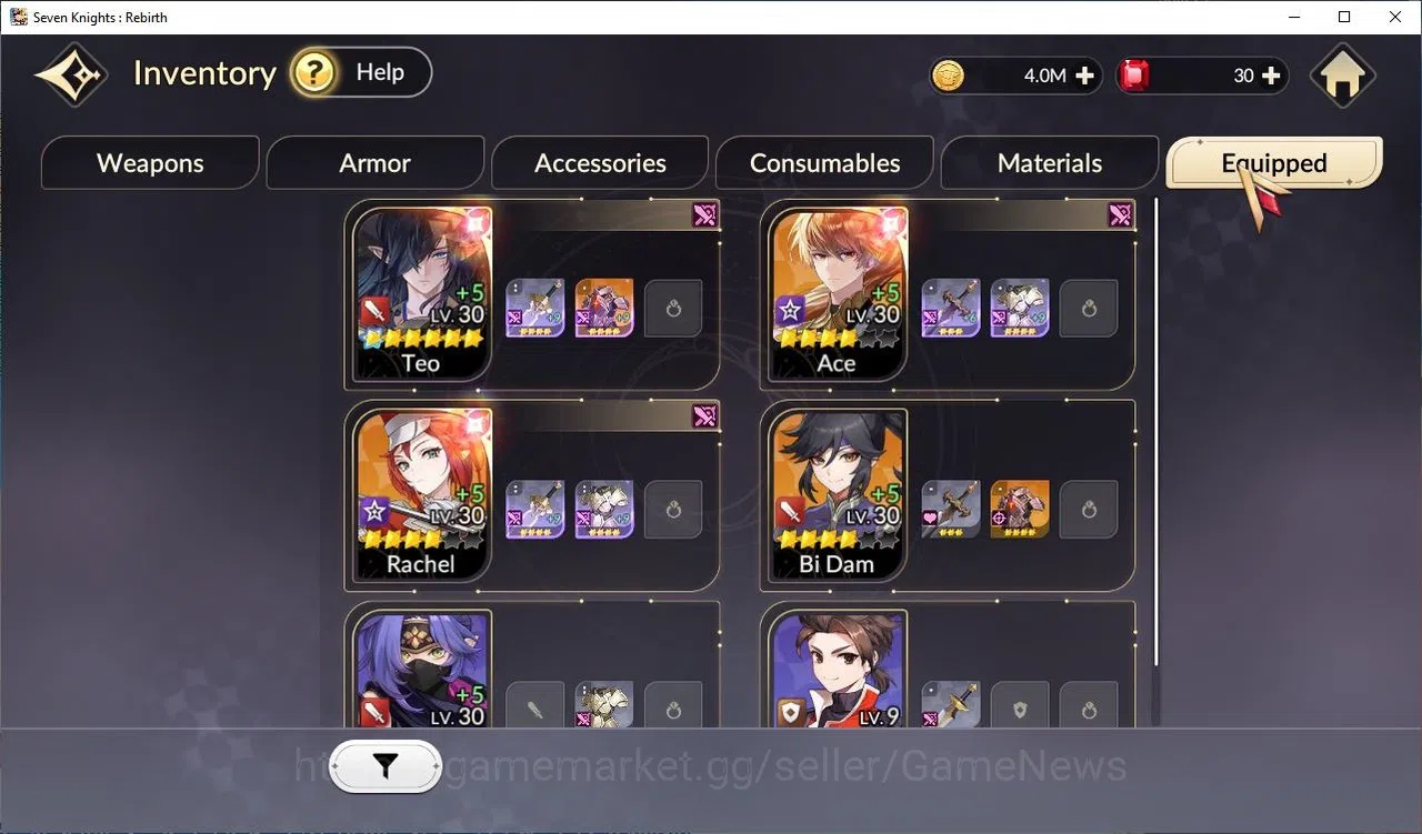 Seven Knights Re:Birth Accounts [Re:BIRTH] Global3000xxx |4 Legendary| (TeoTc1,Ace image 9