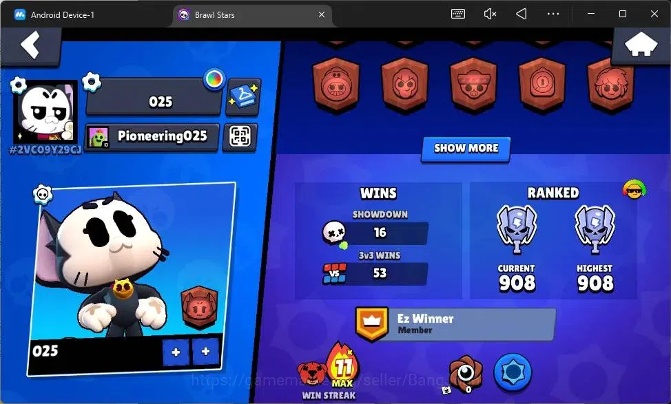 Brawl Stars Accounts Global |1982 Trophy|23 Brawler|3 Lv11 (Edgar,Najia image 3