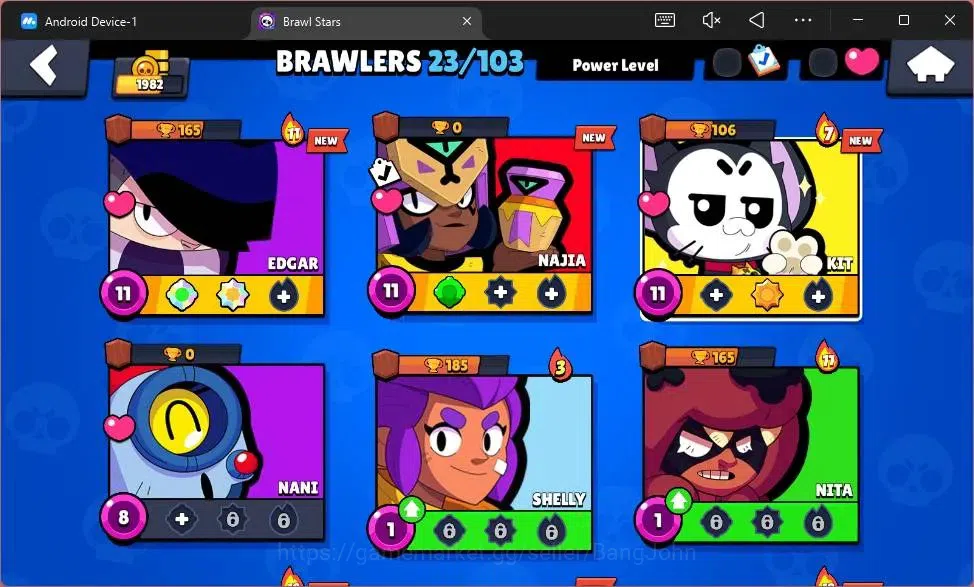 Brawl Stars Accounts Global |1982 Trophy|23 Brawler|3 Lv11 (Edgar,Najia image 5