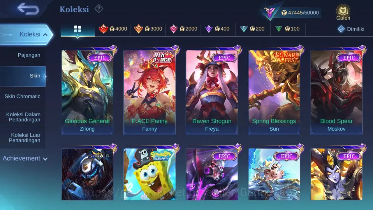 Mobile Legends: Bang Bang Accounts GLOBAL Hero 132 Skin 224 | Lunar Sun | Epic Roger  image 4