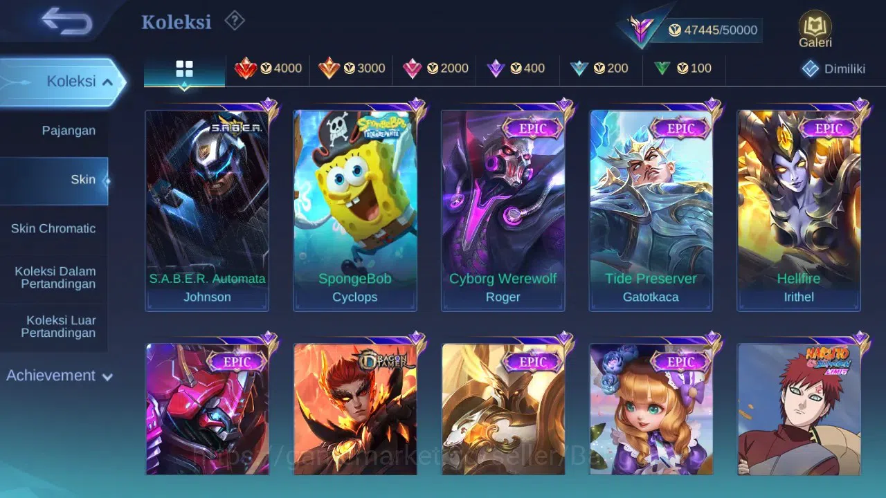 Mobile Legends: Bang Bang Accounts GLOBAL Hero 132 Skin 224 | Lunar Sun | Epic Roger  image 5