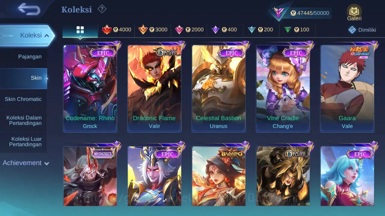 Mobile Legends: Bang Bang Accounts GLOBAL Hero 132 Skin 224 | Lunar Sun | Epic Roger  image 6