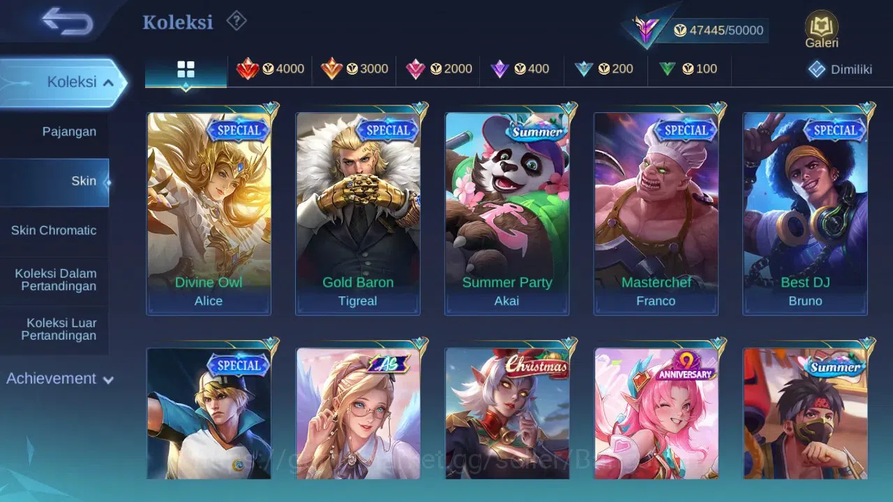 Mobile Legends: Bang Bang Accounts GLOBAL Hero 132 Skin 224 | Lunar Sun | Epic Roger  image 8