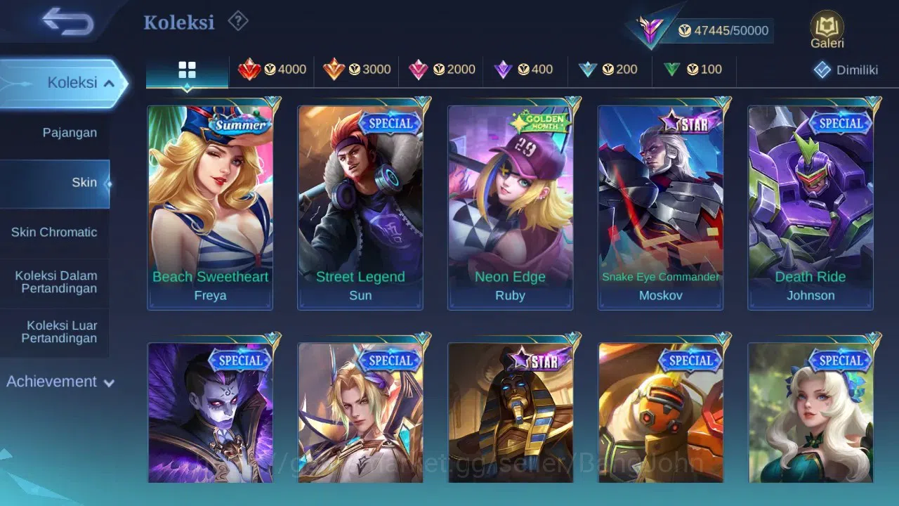 Mobile Legends: Bang Bang Accounts GLOBAL Hero 132 Skin 224 | Lunar Sun | Epic Roger  image 9