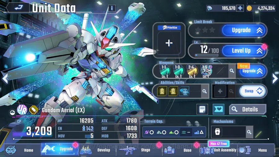 SD Gundam G Generation ETERNAL Accounts Global Rank 34|Freedom Gundam,Sazabi,Gundam Aerial,Zeong,Psycho Zaku,Gundam DE|185+K 10