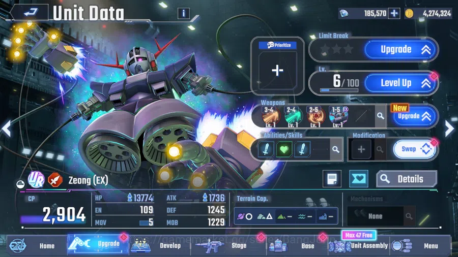 SD Gundam G Generation ETERNAL Accounts Global Rank 34|Freedom Gundam,Sazabi,Gundam Aerial,Zeong,Psycho Zaku,Gundam DE|185+K 11