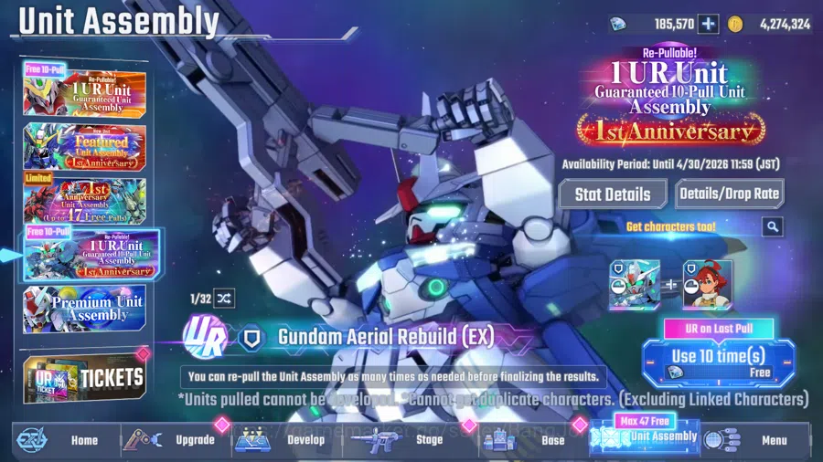 SD Gundam G Generation ETERNAL Accounts Global Rank 34|Freedom Gundam,Sazabi,Gundam Aerial,Zeong,Psycho Zaku,Gundam DE|185+K 7