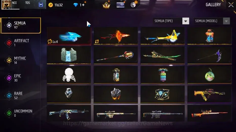 Free Fire Accounts Indonesia |M1887 Mamba GNAW|Tinju Dracen Lv 4|Kata image 3