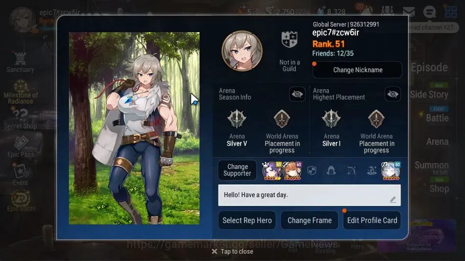 Epic Seven Accounts Starter GLOBAL UnVerif|New Era|5 ML(Rhiana&Luce,LC 2