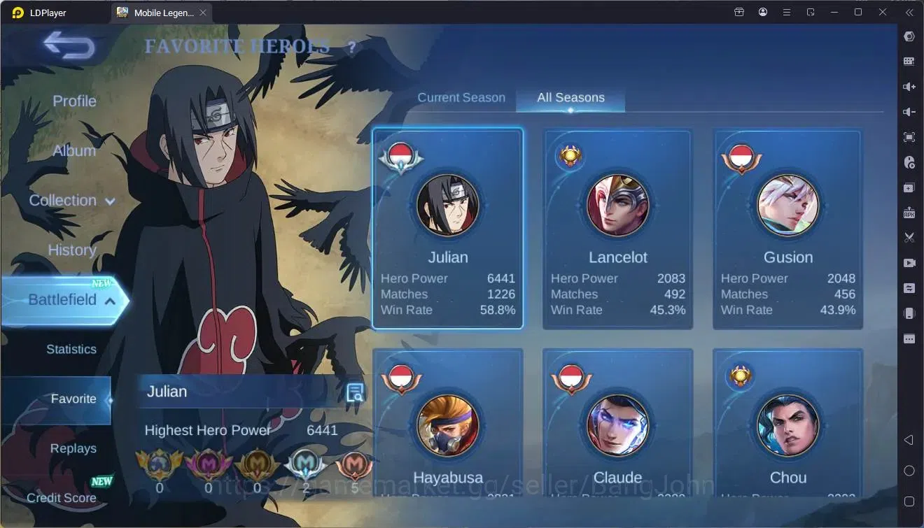 Mobile Legends: Bang Bang Accounts Global|Hero 99|Skin 168|Expert|CC Natalia|Naruto J image 20