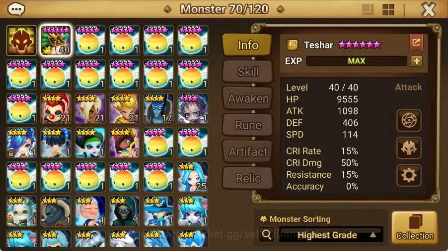 Summoners War: Sky Arena Accounts Starter GLOBAL | NB 5 TESHAR,Starter Gacha 115 12Y+160 11Y Scrool, 3 Legendary All 2