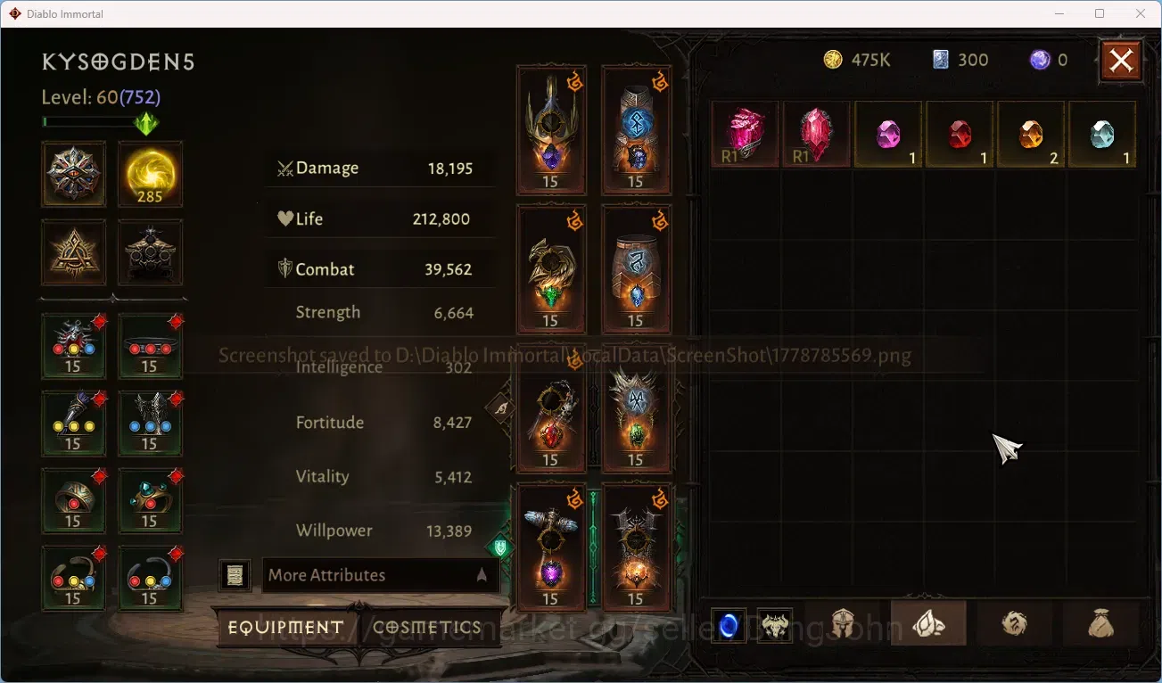 Diablo Immortal Accounts NA - High Heavens CS On | 60 (752) Crusader-Slinge image 11