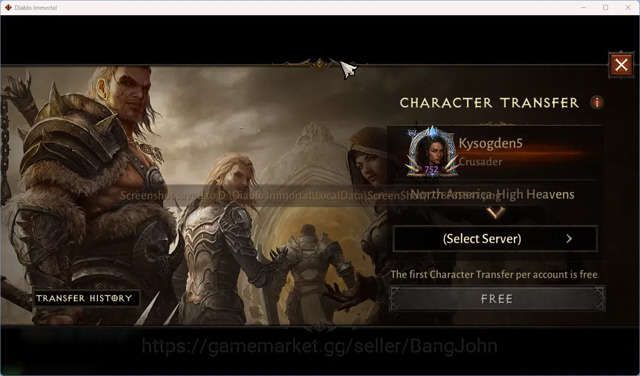Diablo Immortal Accounts NA - High Heavens CS On | 60 (752) Crusader-Slinge image 6