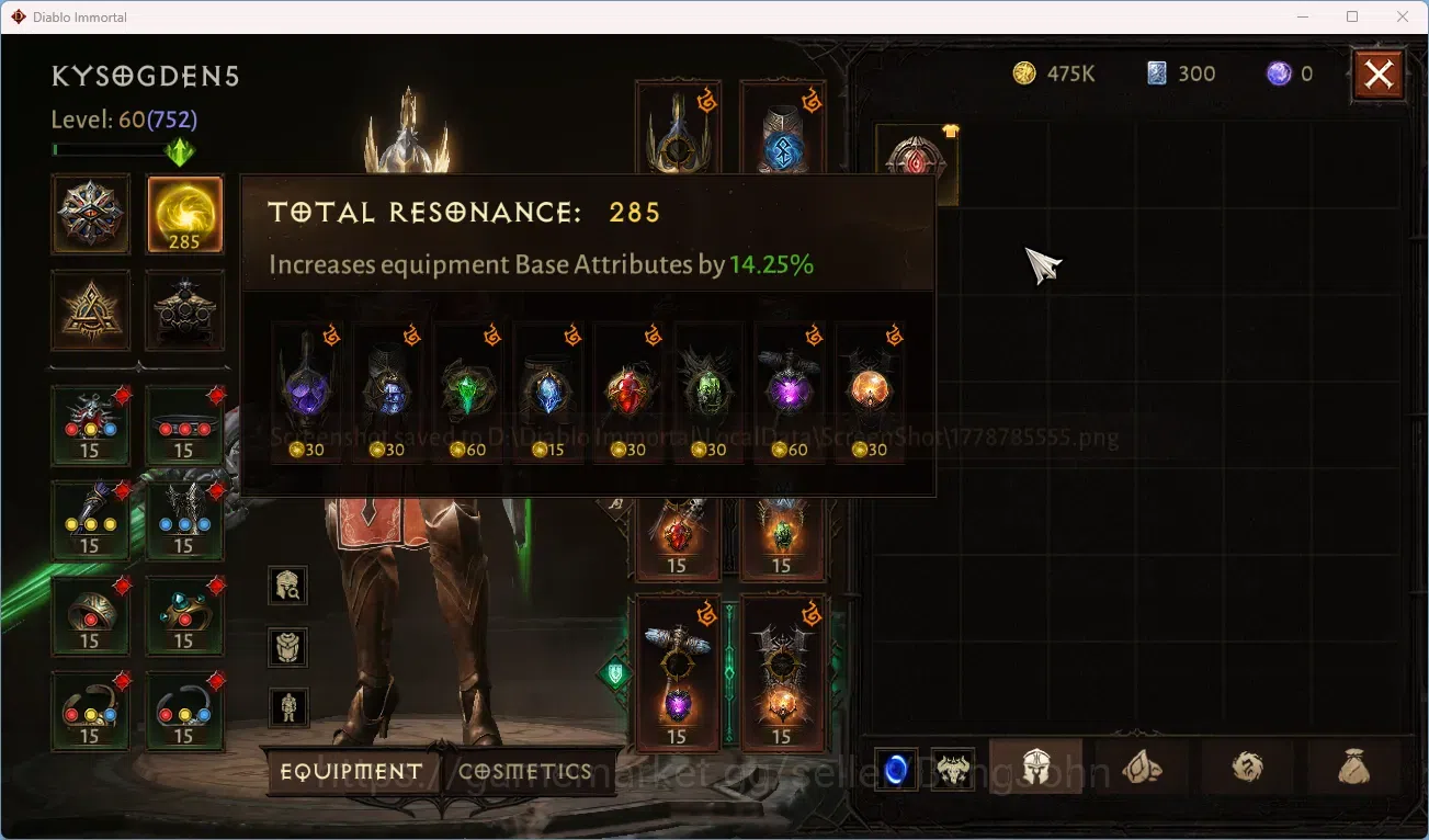 Diablo Immortal Accounts NA - High Heavens CS On | 60 (752) Crusader-Slinge image 8