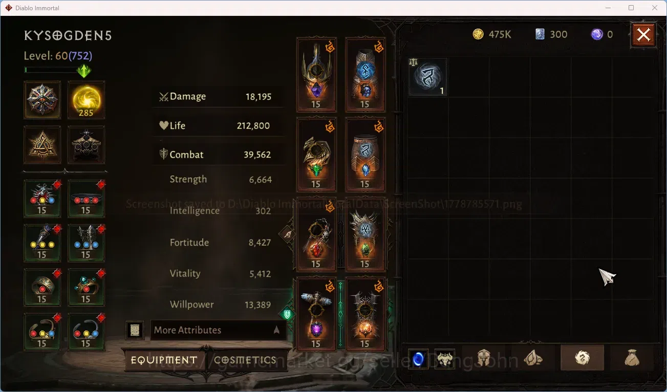 Diablo Immortal Accounts NA - High Heavens CS On | 60 (752) Crusader-Slinge image 9
