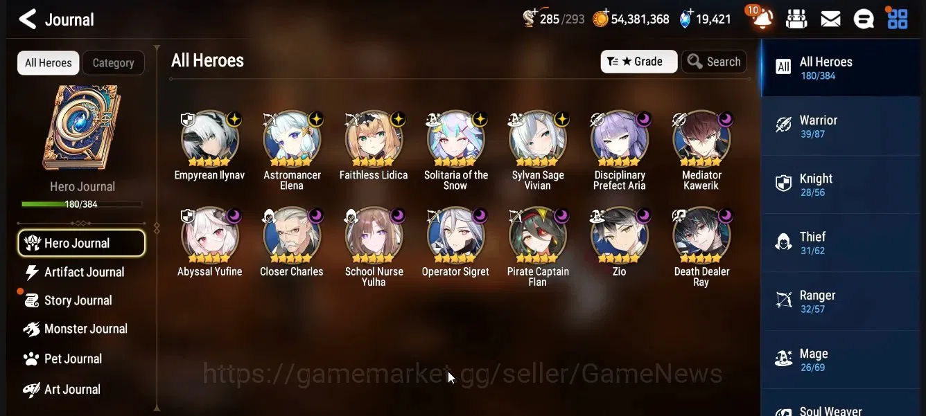Epic Seven Accounts High-End Global UnVerif|NewEra|14 ML(Zio,SN Yulha,DP Aria,E Ilynav Etc) Aube,Aram,Hecate,AWHwayoung 1