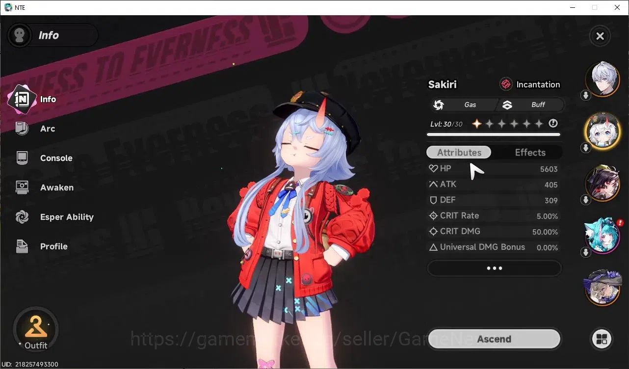 Neverness to Everness Accounts Global EU|HL 13|TL 7| 4 SSR Hotori, Jiuyuan, Sakiri, Daffodill |6 SR|Orchid Breeze 2