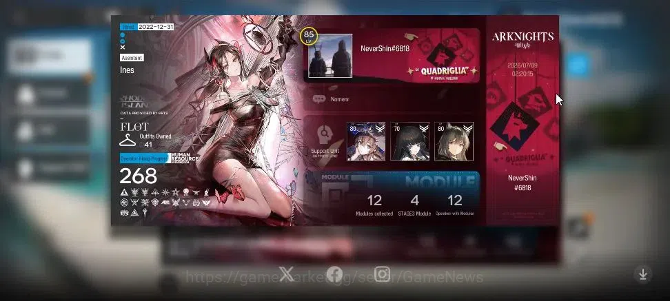 Arknights Accounts High-End Lvl 85|268 Op+41 Outfits|8 Limited|(ETHA,Kirin R 2