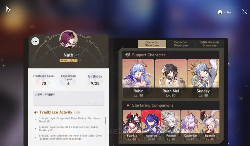 Honkai Star Rail Accounts Asia|TL 70|13 Limited|[Kafka,Robin,Acheron E1,Spar image 2