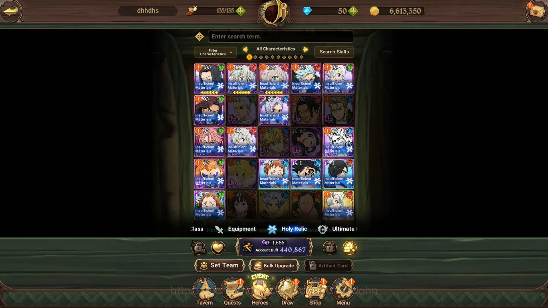 The Seven Deadly Sins: Grand Cross Accounts Others GLOBAL|440k CC|UR ODK,Thor,Chaos Arthur,DKM,etc|Take mail|check SS|7DS273B 9