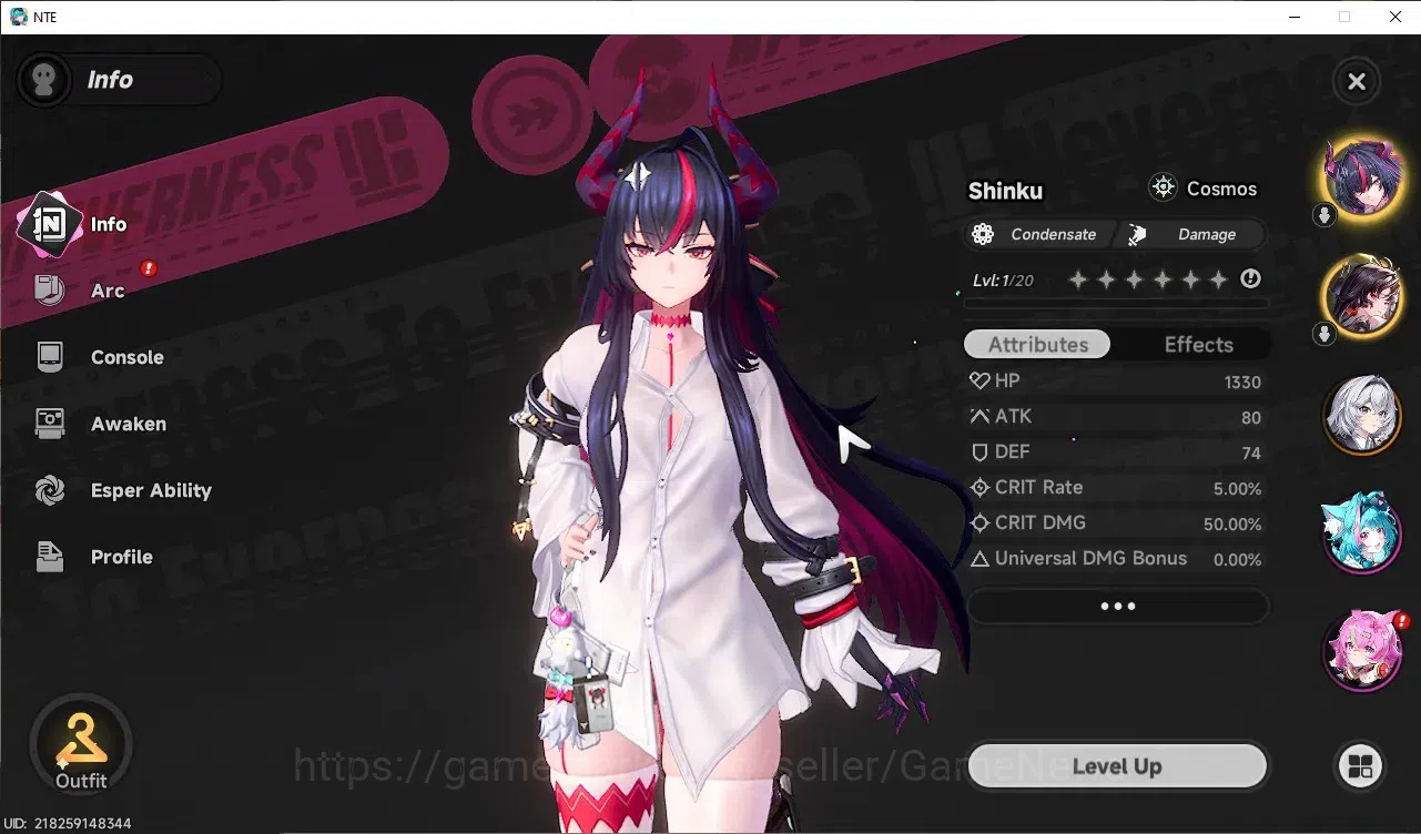 Neverness to Everness Accounts GLOBAL EU|HL 3|2 SSR Shinku & Hotori + 2 SSR Selector|Hidden Dragon-Livery|Overcast&Orchid 2