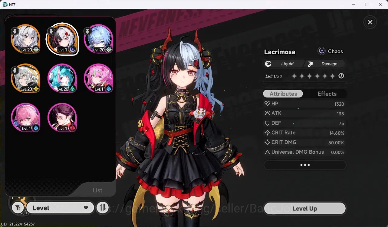 Neverness to Everness Accounts NA | Hunter Lv 7 | 2 S-Class + 4 A-Class [Lacrimos image 2