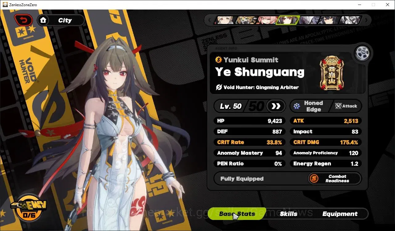 Zenless Zone Zero Accounts Starter ASIA|IK 48|S2 Ch6|1,2K Poly|5 LMT(YeShunGuang+Sign,Velina,Pyrois,Alice,Zhao)+3 9