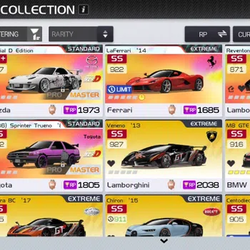 Racing Master Accounts SEA |Lvl 45|3 PL + Initial D Car Collab (RX-7 RS, Reventon, AE86 STrueno, Nissan GTR, NSX-R),Etc|120K