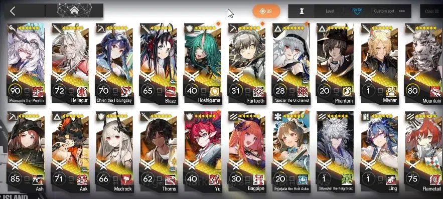 Arknights Accounts High-End Lvl 76 |225 OP+33 Skin|71,6k Oru+202 Ori|13 Limited|Ash,Ling,CTH,Yu,ETHA,SATR,STU 5