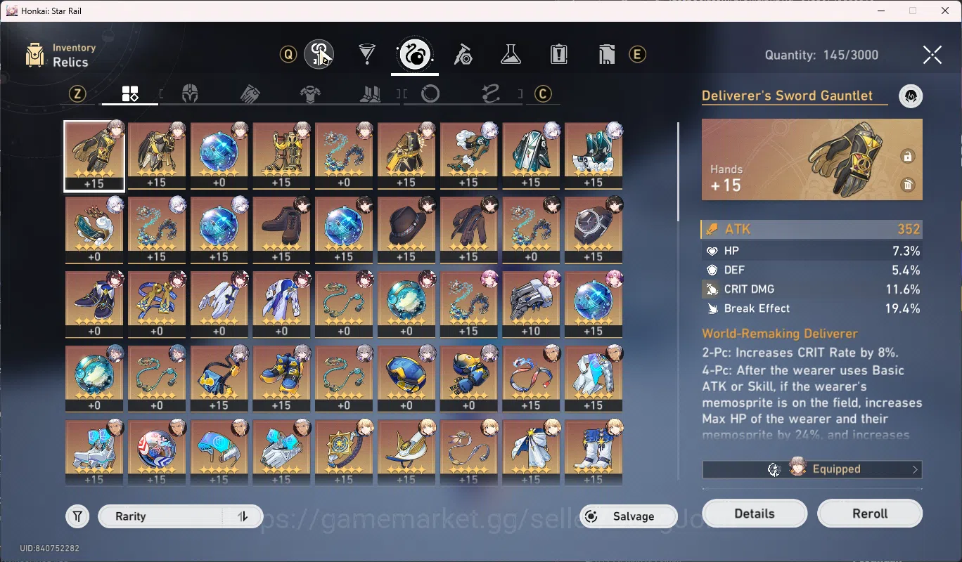 Honkai Star Rail Accounts Others ASIA TL 62 | 6 Limit Yao Guang Archer+sign Saber+Sign DanhengPT Sparkle Ruan MEi Fu Xuan 5
