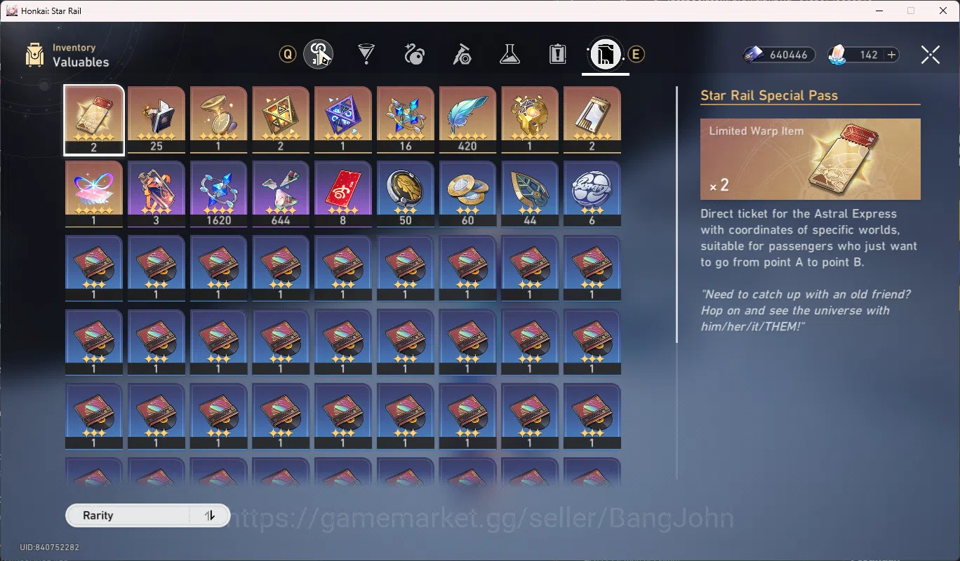 Honkai Star Rail Accounts Others ASIA TL 62 | 6 Limit Yao Guang Archer+sign Saber+Sign DanhengPT Sparkle Ruan MEi Fu Xuan 7