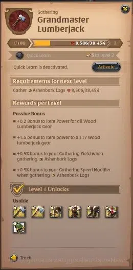 Albion Online Accounts ASIA|144M Total Fame|T8 Hide&3 T7 Gathering|Lv102 image 11