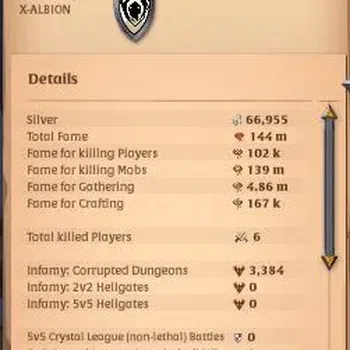 Albion Online High-End ASIA|144M Total Fame|T8 Hide&3 T7 Gathering|Lv102  image 1