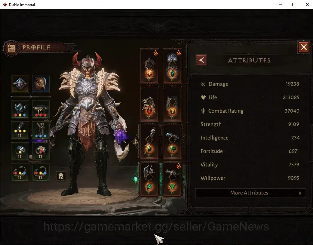 Diablo Immortal Accounts SEA-Izual|CS ON|Lv60(585)|Barbarian|CR 37k|Paragon image 3