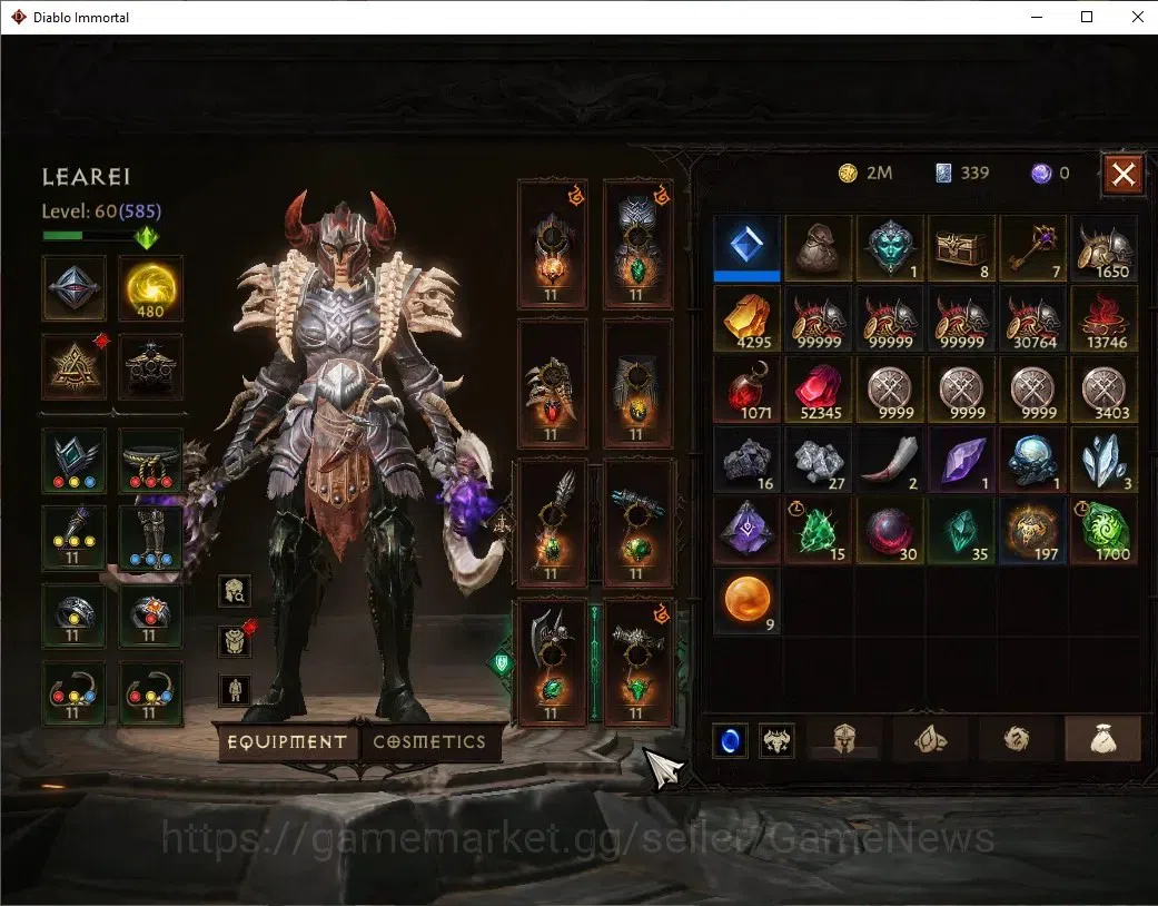 Diablo Immortal Accounts SEA-Izual|CS ON|Lv60(585)|Barbarian|CR 37k|Paragon image 7