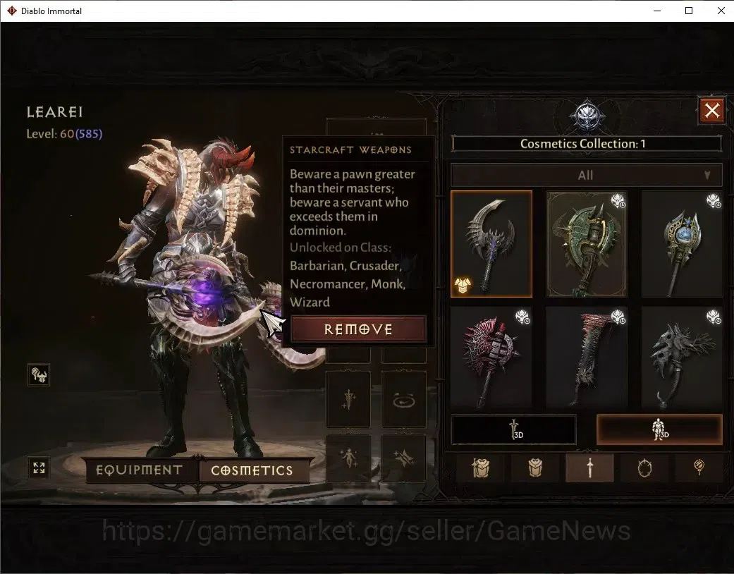 Diablo Immortal Accounts SEA-Izual|CS ON|Lv60(585)|Barbarian|CR 37k|Paragon image 8