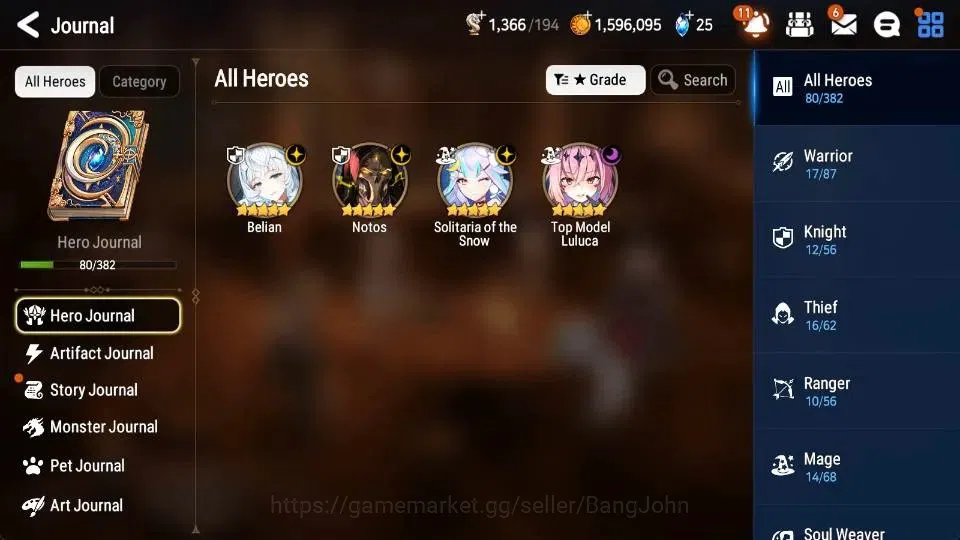 Epic Seven Accounts High-End Global Unverif | 4 ML(Belian,Notos,TMLuluca,SOTSnow|PoH+Bless ON|SS 25|Stigma 9,7k|Gold 1,5M 4