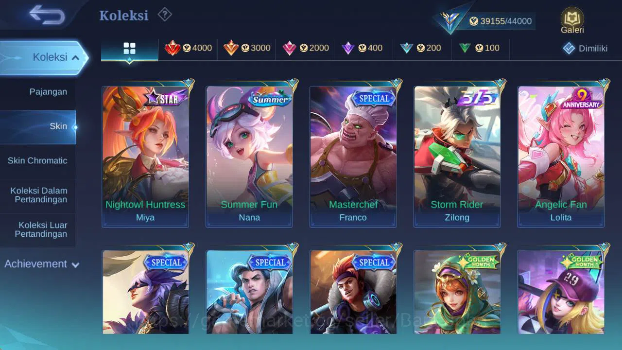 Mobile Legends: Bang Bang Accounts hero 80, skin 172 star haya, LB estes, zodiac sele image 9