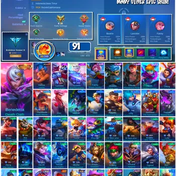 Mobile Legends: Bang Bang Accounts 🔥 #4230 🔥 💎 91 Skins 👑 Collector Benedetta Death Oath ⚔️ Seasoned Collector II