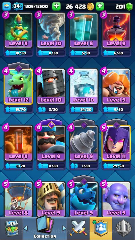 Clash Royale Accounts Lv 34|Trophy 6394|KTL 12|Limited Skin|Card 115|1 H image 10