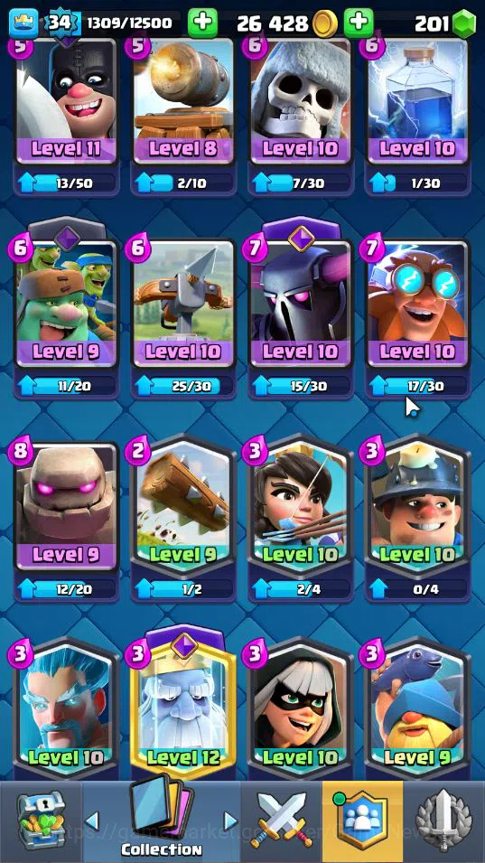 Clash Royale Accounts Lv 34|Trophy 6394|KTL 12|Limited Skin|Card 115|1 H image 11